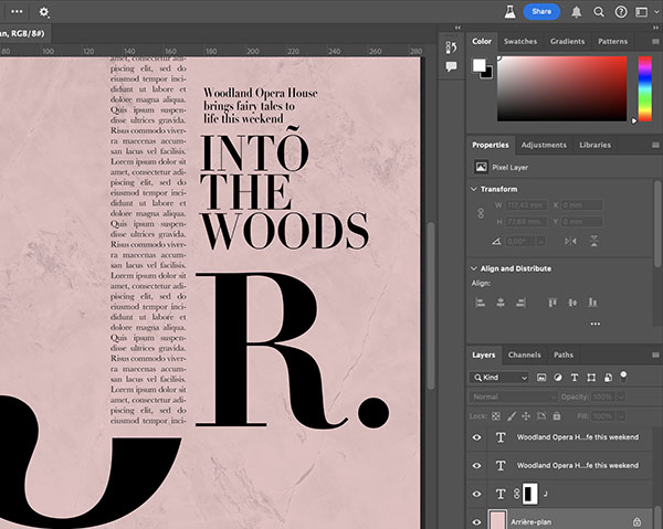 Exercice de typographie avec Photoshop